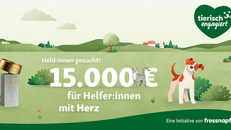 Fressnapf verleiht mit Botschafterin Jana Ina Zarrella den Engagement-Preis “Goldener Fressnapf” 2022 und insgesamt 15.000 Euro