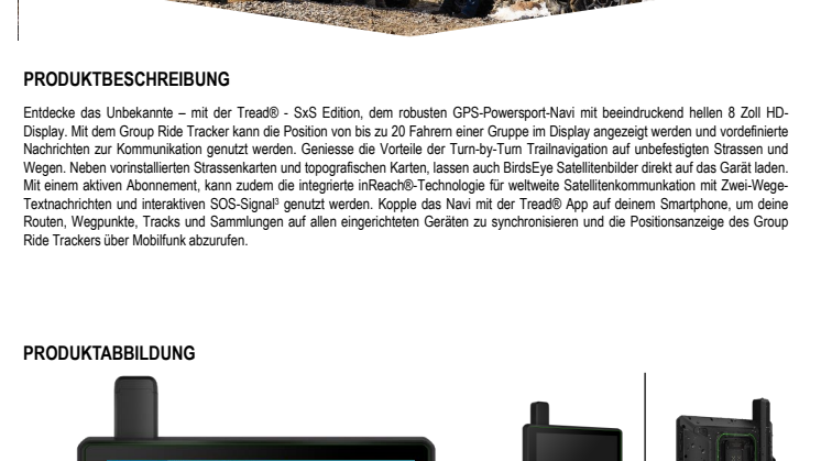 Datenblatt Garmin TREAD SXS EDITION