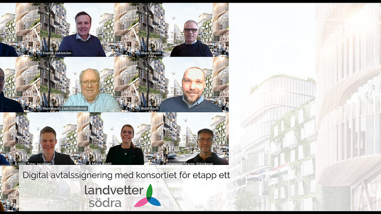 Representanter från parterna i konsortiet för Landvetter Södra etapp 1
