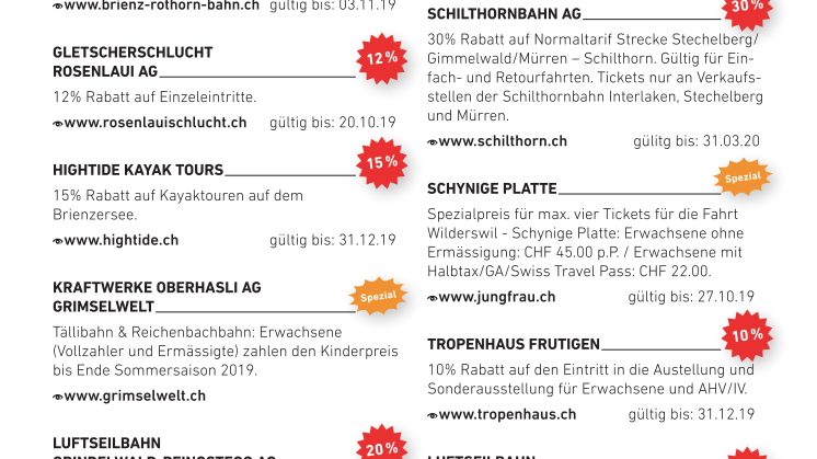 Flyer CampingCard Berner Oberland