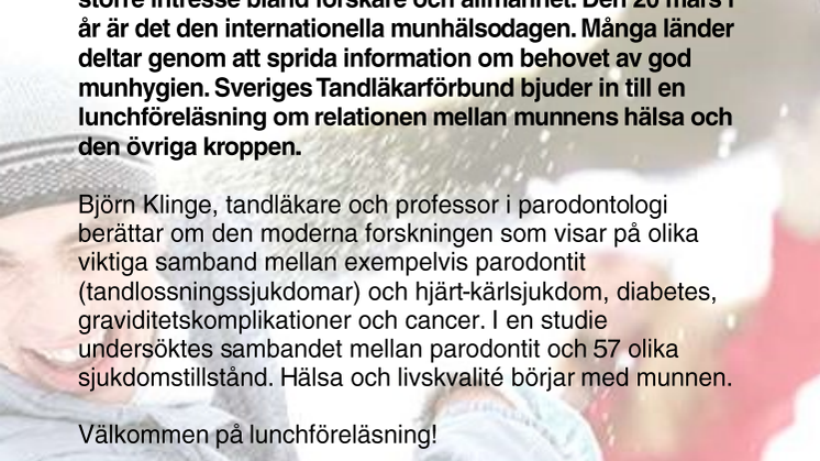 20 mars är det internationella munhälsodagen