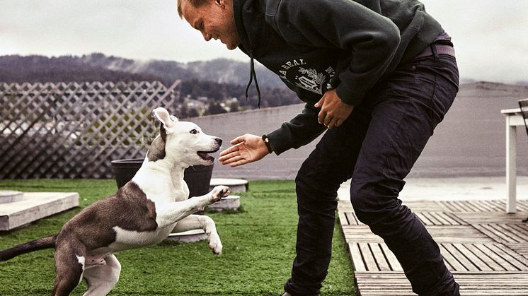 Tim Bergling with his dog Liam
