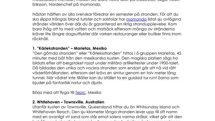Världens dolda paradisstränder