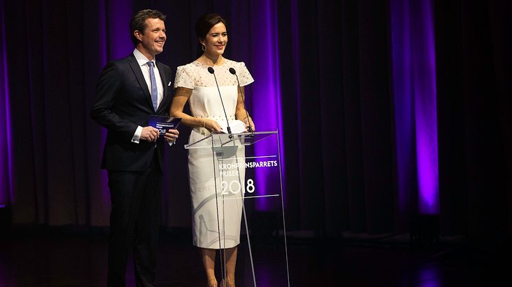 D.K.H. Kronprins Frederik og Kronprinsesse Mary ved Kronprinsparrets Priser 2018 i Musikkens Hus i Aalborg