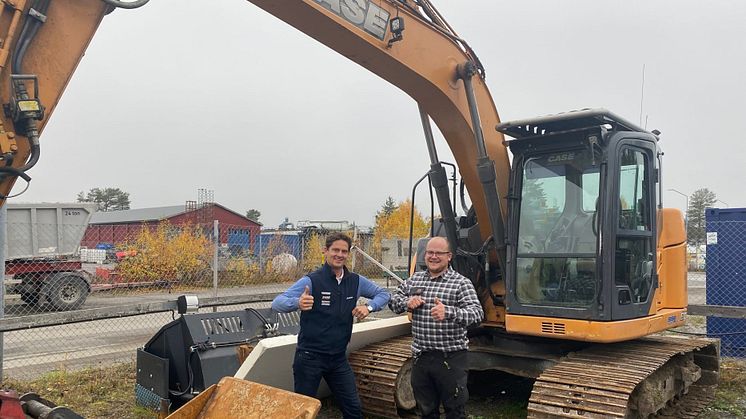 Fredrik Holmquist, VD Maskinia tillsammans med Hugo Näslund, VD Lagers Maskin.