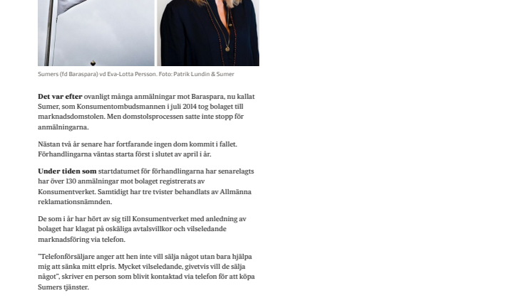 Sumer ger en bakgrund till artikeln i Svenska dagbladet