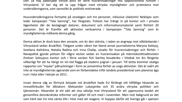Brev till Carl Bildt