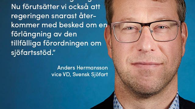 Sjöfarten välkomnar förlängning av korttidspermitteringsstödet och omställningsstödet