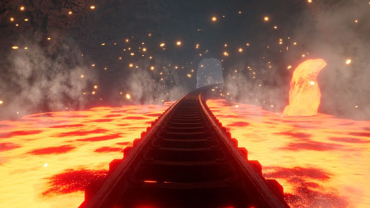 Ride through winding mineshafts with sparkling diamonds, floods of lava and dragons protecting their treasures.