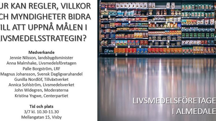 Hur kan regler, villkor och myndigheter bidra till att uppnå målen i livsmedelsstrategin?