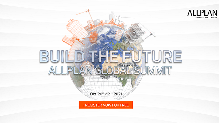 ALLPLAN will present AEC industry trends and new version Allplan 2022 at its first virtual conference “Build the future: ALLPLAN Global Summit” from October 20 to 21, 2021.