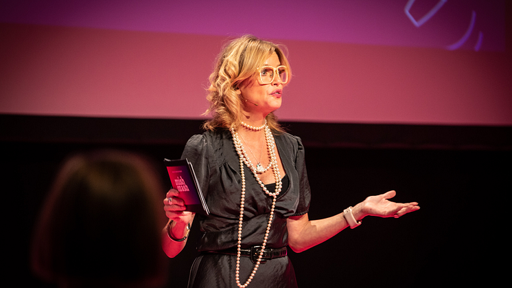 Moderator under MishMash var Anna "Robot-Anna" Starrin. Foto: Anders Westergren.