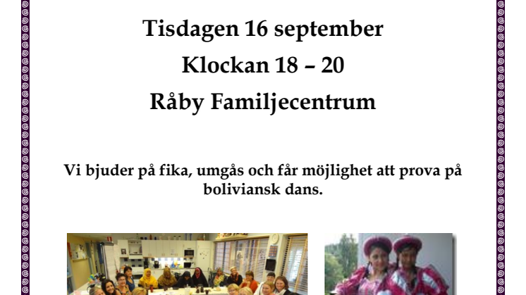 Affisch Tjej- och kvinnocafé på Råby 16 september 2014