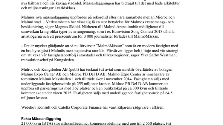 Midroc säljer profilfastighet i Malmö