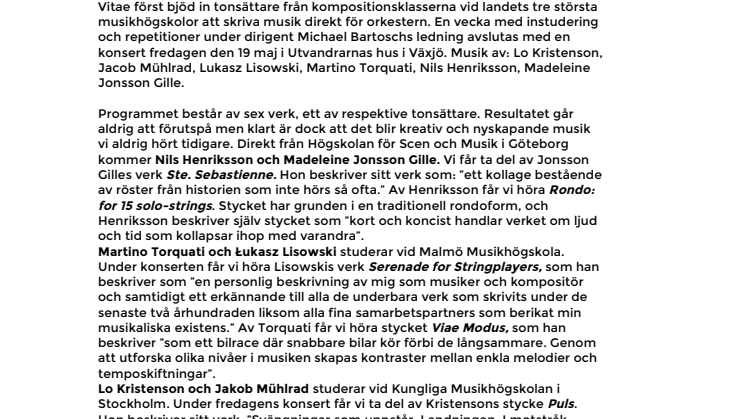 Musica Vitae och Unga tonsättare
