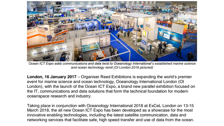 OI London: Oceanology International London expands IT, communications and data solutions focus with dedicated ‘Ocean ICT Expo’