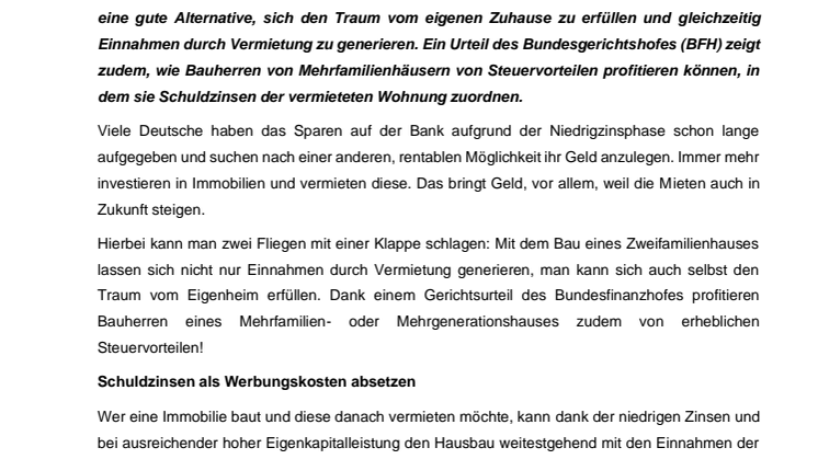 Neues Gerichtsurteil: Steuern sparen mit einem Mehrfamilienhaus