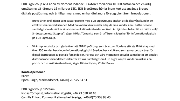 Brevo välkomnar EDB ErgoGroup till brevolutionen 