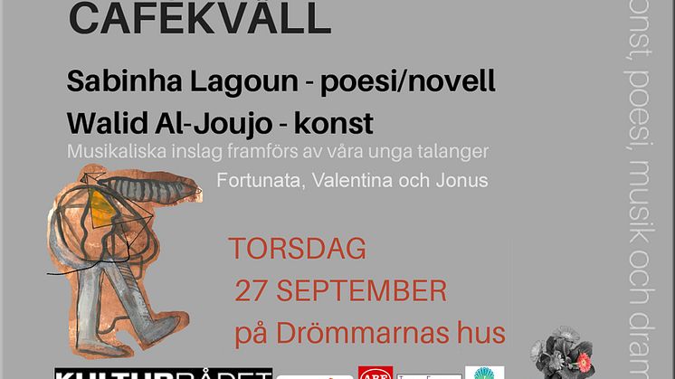 Cafékväll med konst, musik och poesi på Drömmarnas hus