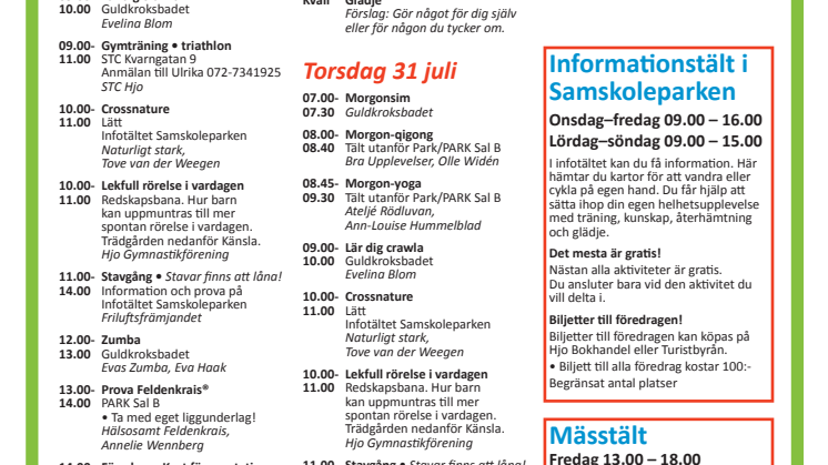 Programblad - hälsoveckan