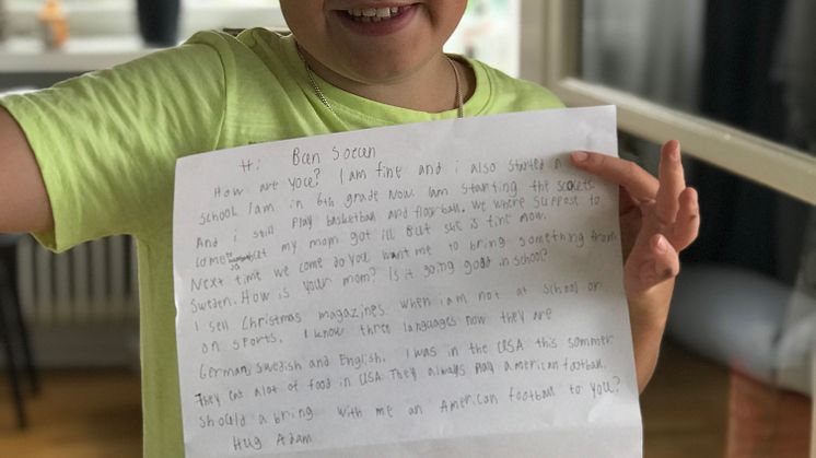 Adam och Bun har haft brevkontakt sedan de båda var fem år!