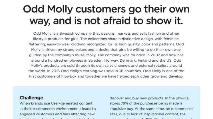 Odd Molly reaches new heights with UGC platform