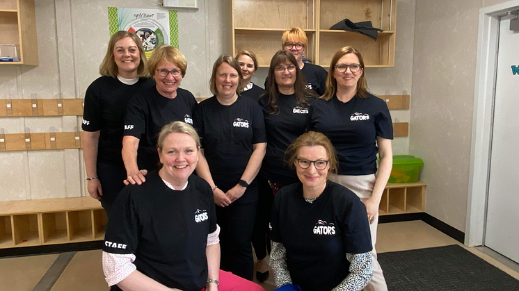Delegationen som besökte skolorna i Kanada. Uppe från vänster; Malin Olofsson (speciallärare), Anki Wennergren (forskare, vetenskaplig ledare), Marie Löfström (lärare f-3), Lovisa Lindgren (lärare 7-9), Camilla Ekendahl (lärare f-3), Sara Svensson Bi