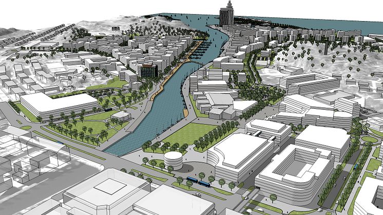 Så här kan Uddevalla utvecklas från Västerbron ut till Skeppsholmspiren.