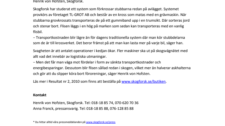 Krossa stubbarna på avlägget
