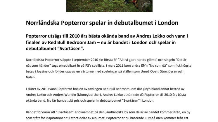 Norrländska Popterror spelar in debutalbumet i London