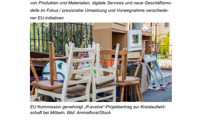 Pressemitteilung: Kreislaufwirtschaft bei Möbeln – IBA und Partner erhalten EU-Förderung für Gemeinschaftsprojekt