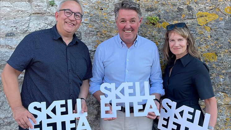 Skellefteå Airports VD Robert Lindberg, Norwegians koncernchef Geir Karlsen och Skellefteås kommundirektör Kristina Sundin Jonsson