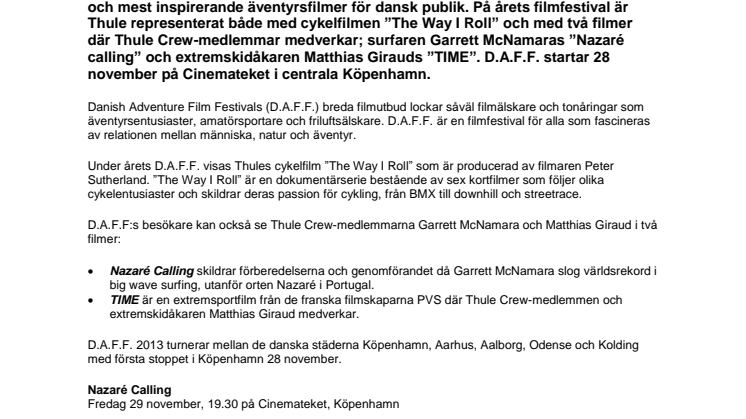 Thule välrepresenterat på Danish Adventure Film Festival