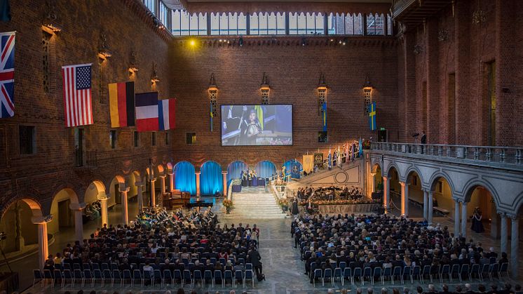 Den årliga installations- och promotionshögtiden äger rum i Blå hallen i Stockholms stadshus fredagen den 28 september 2018. Foto: Niklas Björling