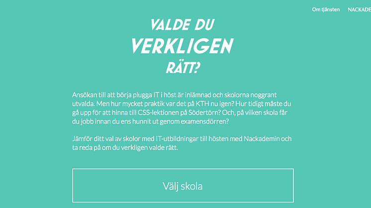 Nackademin lanserar ny tjänst kring valet av utbildning