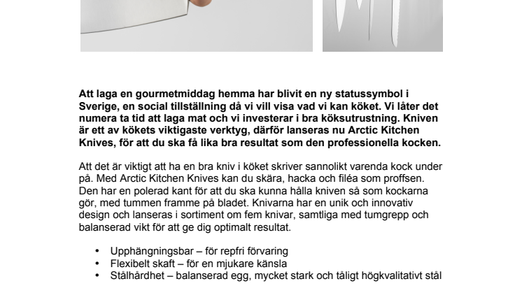 OBH Nordica Arctic Kitchen Knives – för den proffsiga hemmakocken