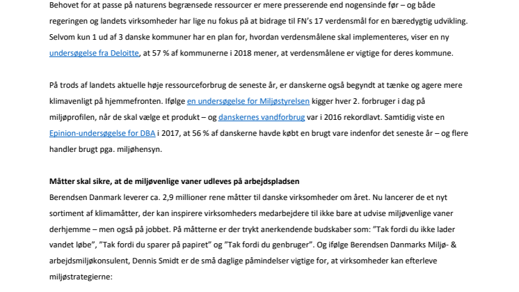 Nye klimamåtter inspirerer medarbejderne til gode miljøvaner på arbejdspladsen