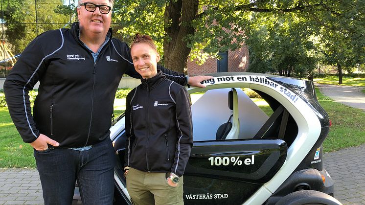 Per Eriksson och Zandra Camber, energi- och klimatrådgivare i Västerås stad