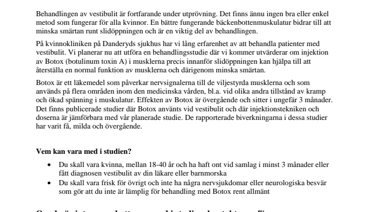 Information om botoxstudien
