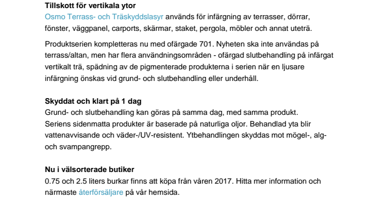 Ofärgat skydd för uteträ