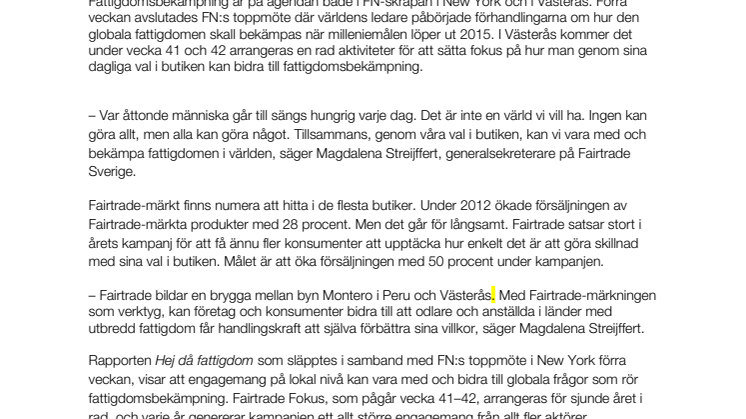 Fairtrade Fokus 2013 - Det här händer i Västerås