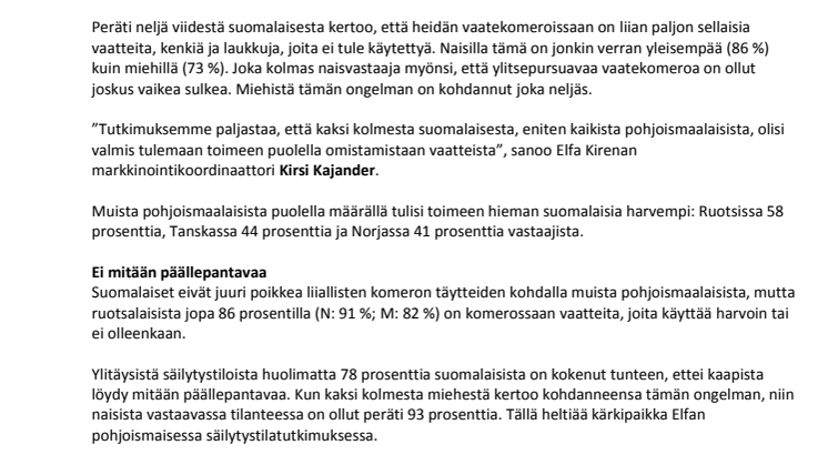 Valtaosa suomalaisista myöntää: tulisin toimeen puolella omistamistani vaatteista