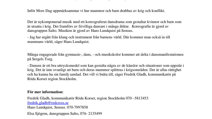 Dansmanifestation - dansa för krigens mammor