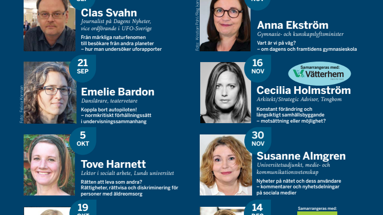 Offentliga föreläsningar hösten 2017