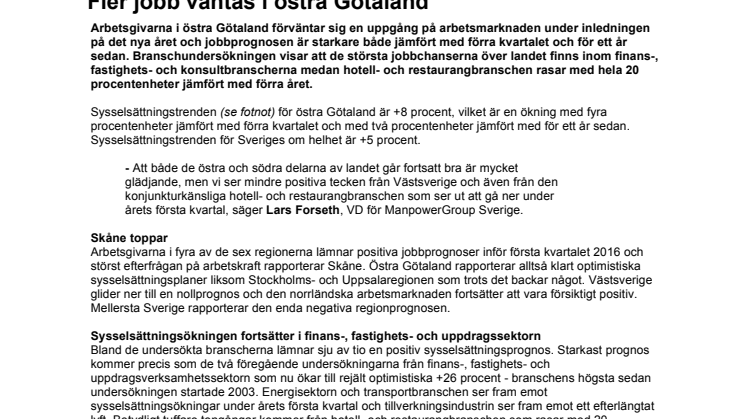 Fler jobb väntas i östra Götaland