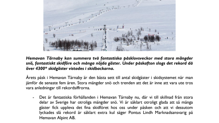 Rekordpåsk i Hemavan Tärnaby