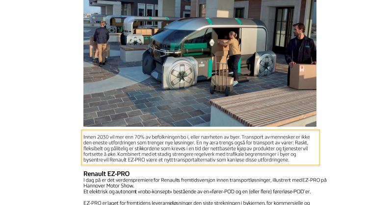 Renault EZ-PRO - Verdenspremiere!