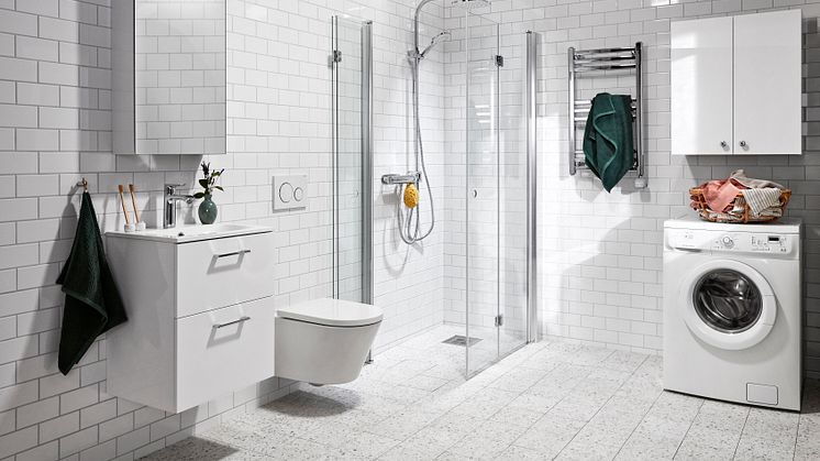 Väggskåpen passar utmärkt exempelvis över tvättmaskinen eller bakom WC:n.