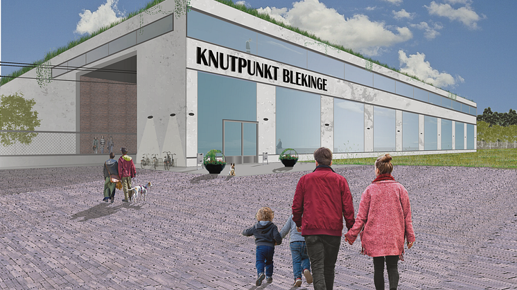 Knutpunkt Blekinge - En skiss på hur ett framtida stationsområde kan se ut. Ronneby kommun