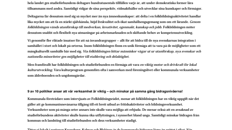 Vilken roll ska folkbildningen ha i det moderna samhället? 